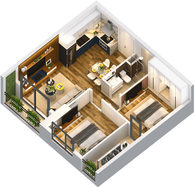 thiết kế căn hộ chung cư anland complex