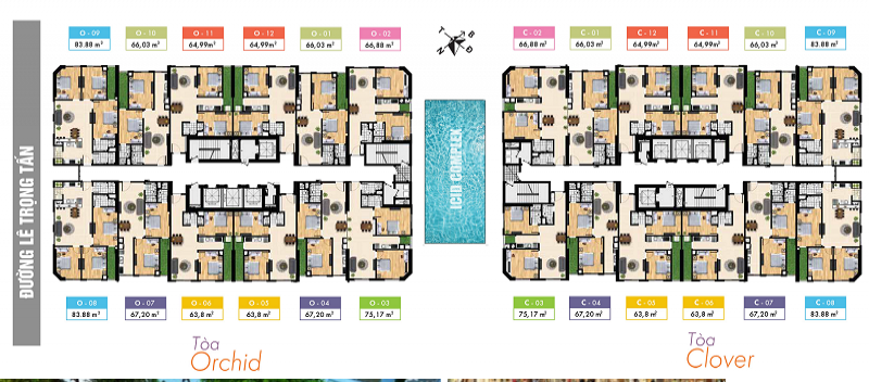 mặt bằng chung cư ICID Complex