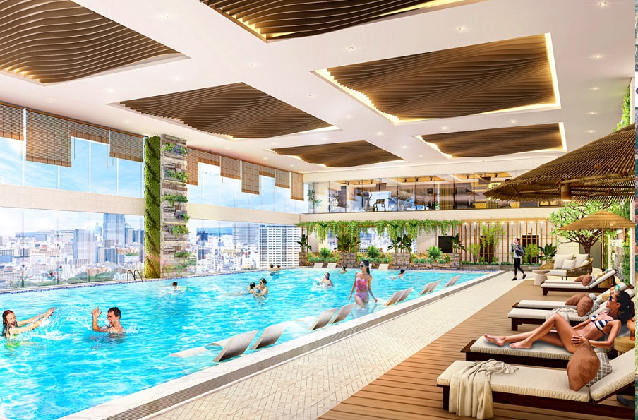 Bể bơi 4 mùa chung cư tháp đôi Kepler Land Mỗ Lao Hà Đông