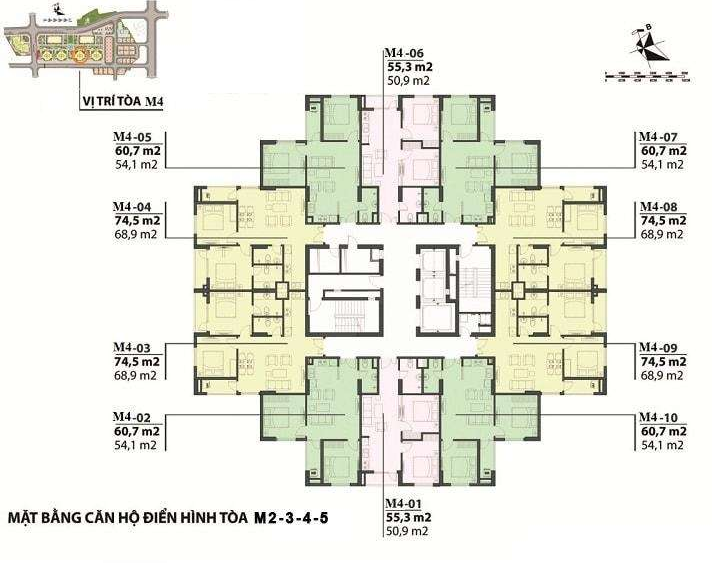 thiết kế căn hô tòa M2,M3,M4,M5
