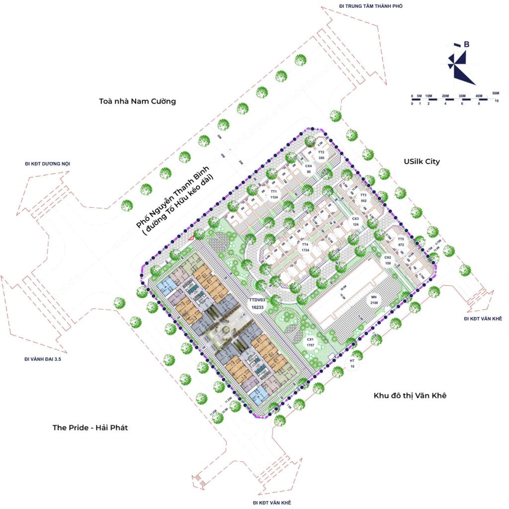 Mặt bằng thiết kế dự án the charm an hưng