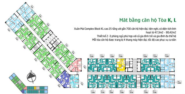 mặt bằng chung cư Xuân Mai Complex - Dương Nội